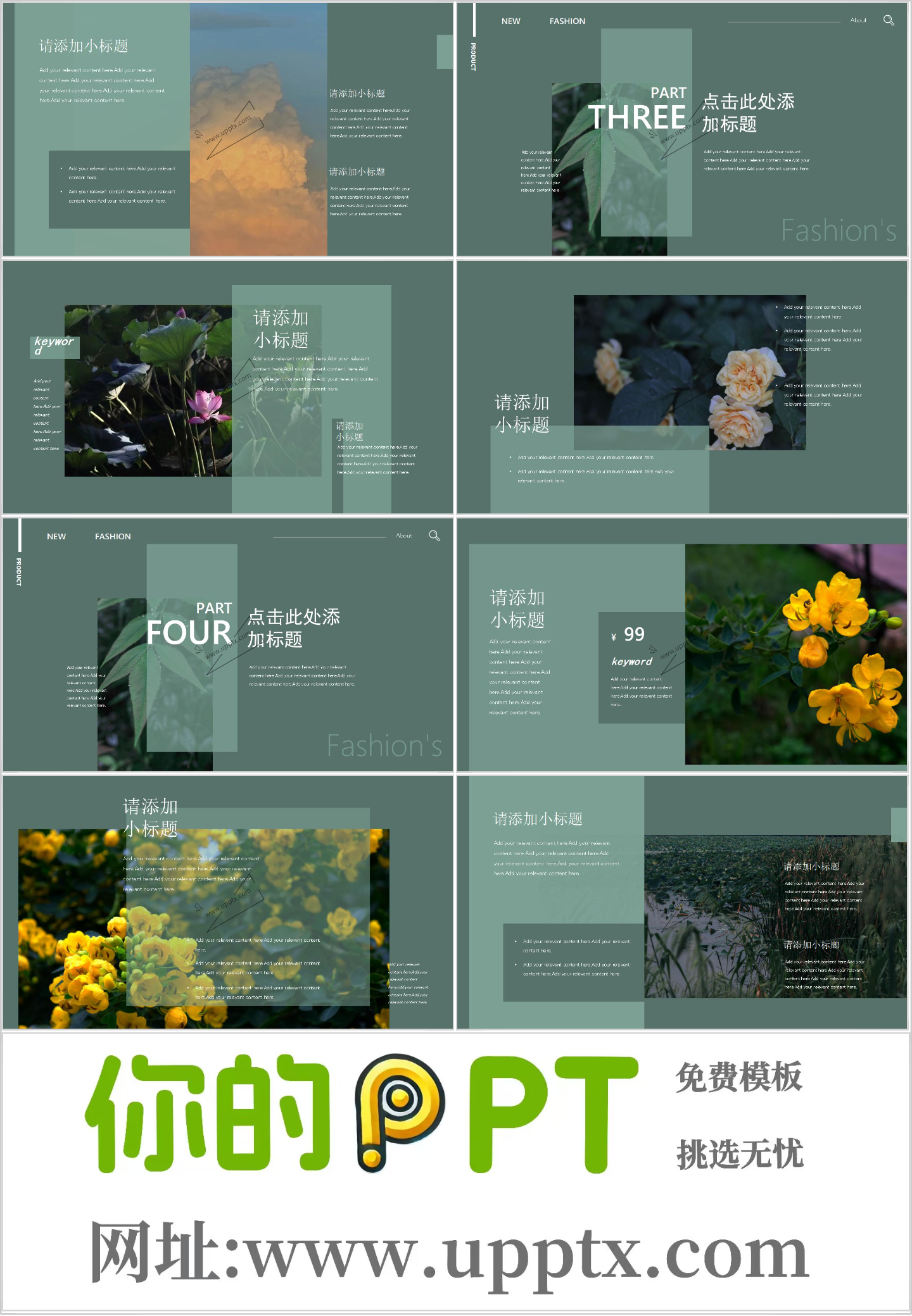 湖南师范大学PPT模板-绿色生机插图1
