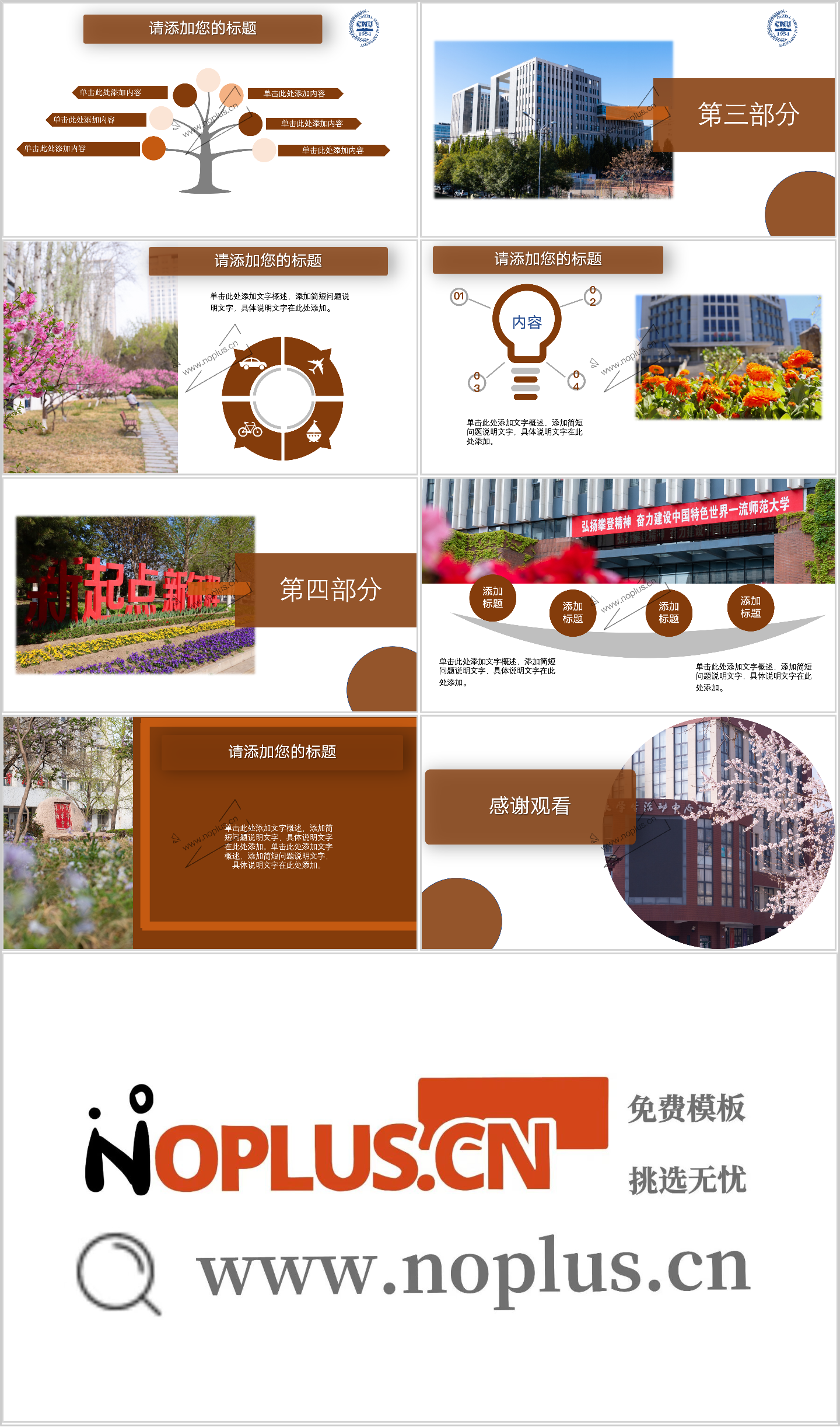 首都师范大学PPT模板-首都师范大学ppt模板-醇咖韵味插图1