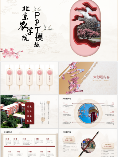 北京农学院PPT模板-北农春